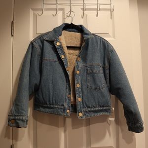 GRLFRND Reversible Cropped Fur Denim Jacket